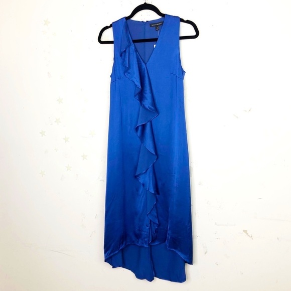 𝅺Banana republic Cascade satin ruffle front dress - Picture 2 of 11